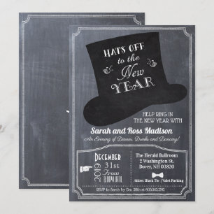 Invitation Carton d'invitation Chapeau Haut de Forme pour la 