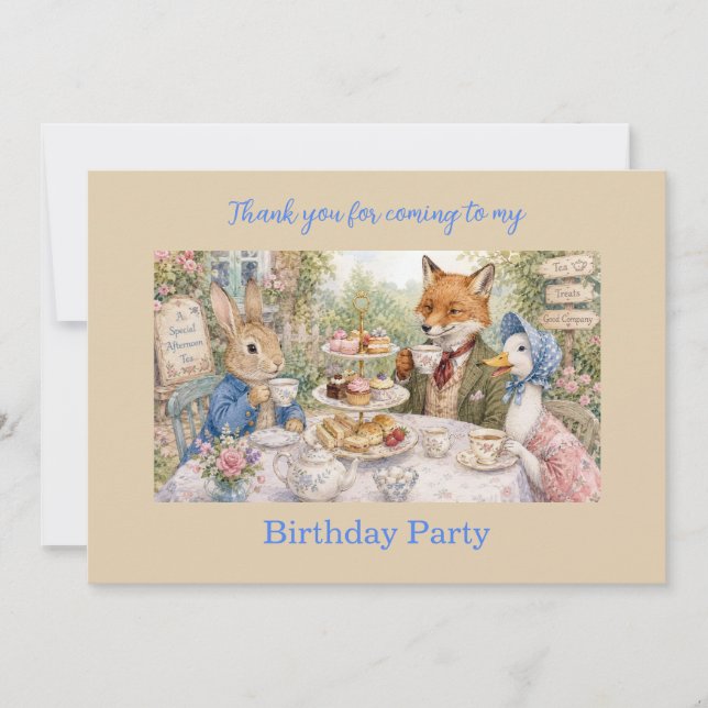 Invitation Carton d'invitation Classique Lapin Renard & Canar (Devant)