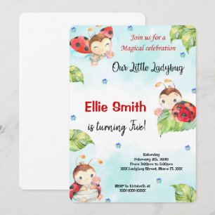 Invitation Carton d'invitation coccinelle aquarelle