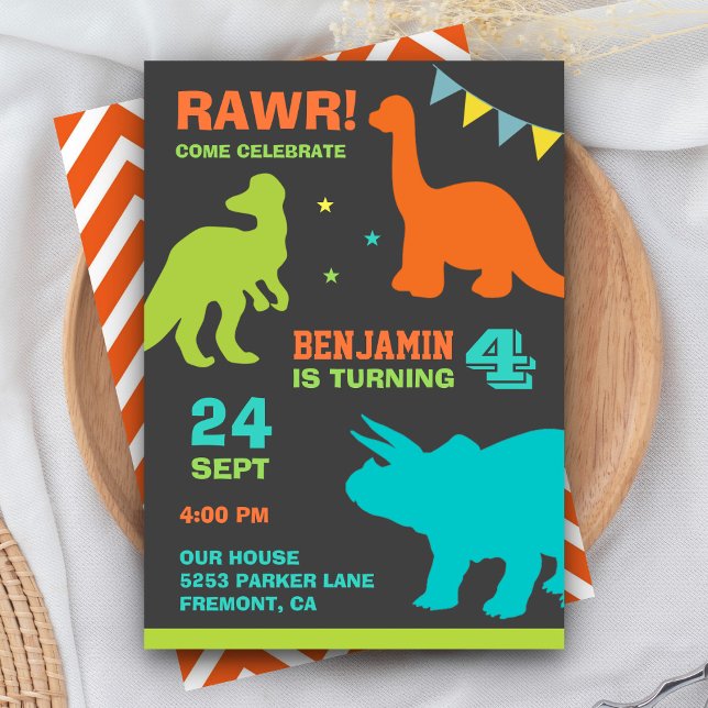 Invitation Carton d'invitation coloré pour l'anniversaire d'e (Créateur téléchargé)