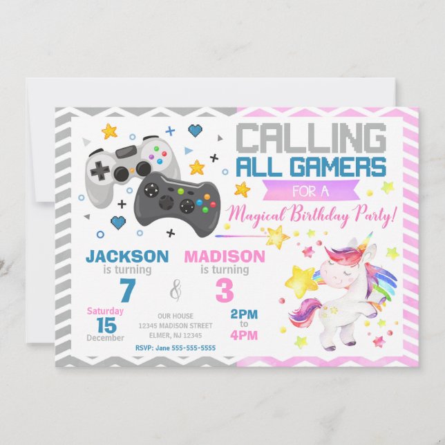 Invitation Carton d'invitation conjoint pour un anniversaire  (Devant)