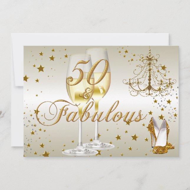 Invitation Carton d'invitation d'anniversaire 50 ans et Fabul (Devant)