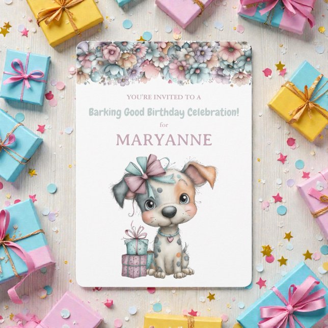 Invitation Carton d'invitation d'anniversaire à l'aquarelle d (Créateur téléchargé)