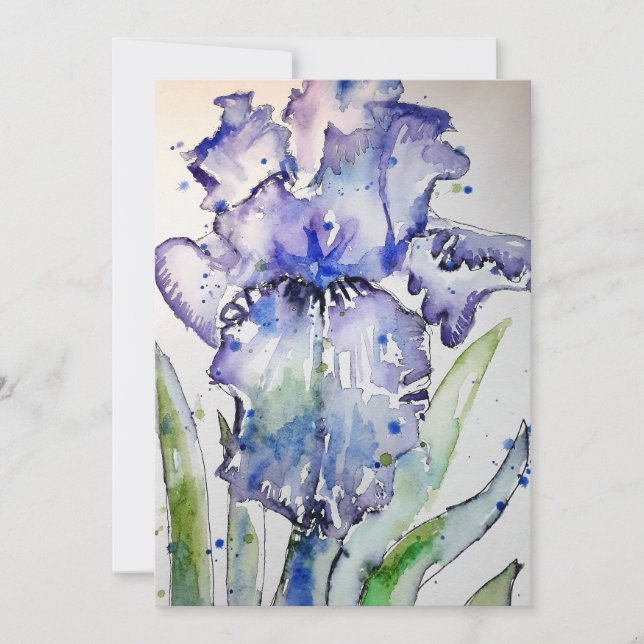 Invitation Carton d'invitation d'anniversaire à l'aquarelle P (Devant)