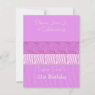 Invitation Carton d'invitation d'anniversaire à motif animal 