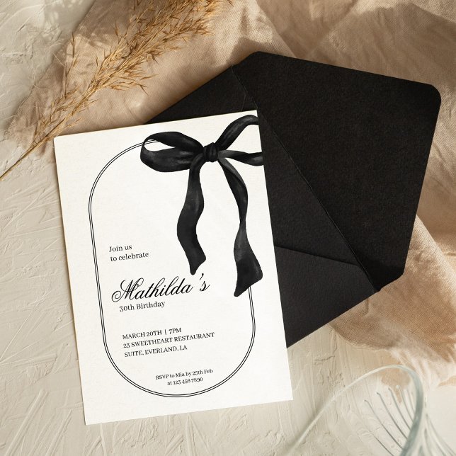 Invitation Carton d'invitation d'anniversaire à nœud papillon (Créateur téléchargé)