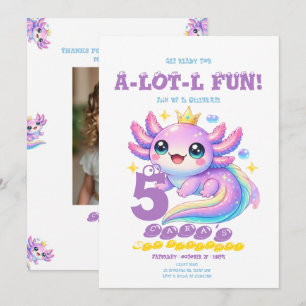 Invitation Carton d'invitation d'anniversaire amusant Axolotl