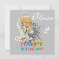 Carton d'invitation d'anniversaire Ange