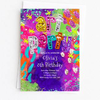 Invitation Carton d'invitation d'anniversaire Art Party