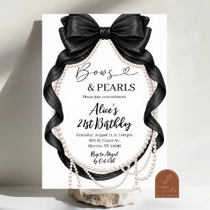 Invitation Carton d'invitation d'anniversaire au ruban noir e