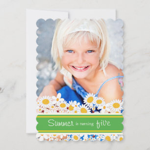 Invitation Carton d'invitation d'anniversaire aux fleurs de m