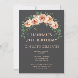 Invitation Carton d'invitation d'anniversaire avec arche flor