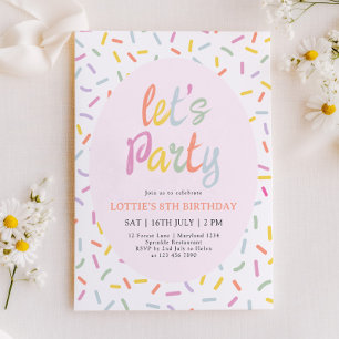 Invitation Carton d'invitation d'anniversaire avec confettis