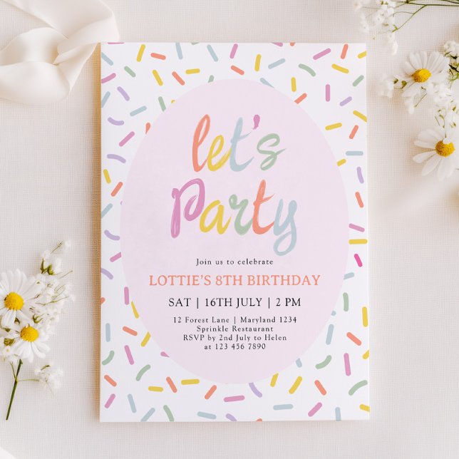Invitation Carton d'invitation d'anniversaire avec confettis (Créateur téléchargé)