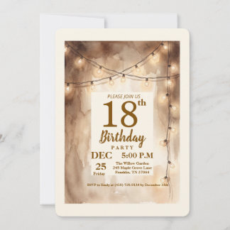 Invitation Carton d'invitation d'anniversaire avec guirlande