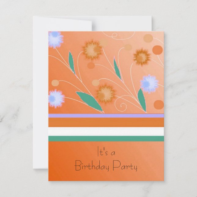 Invitation Carton d'invitation d'anniversaire avec rayures or (Devant)