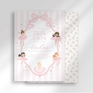 Invitation Carton d'invitation d'anniversaire Ballerine Migno