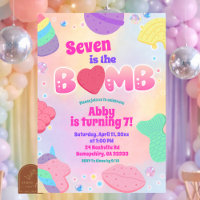 Carton d'invitation d'anniversaire Bombes de bain