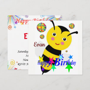 Invitation Carton d'invitation d'anniversaire Bumblebee