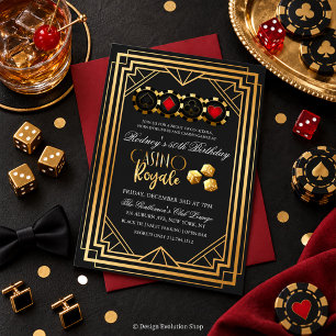 Invitation Carton d'invitation d'anniversaire Casino Vegas no