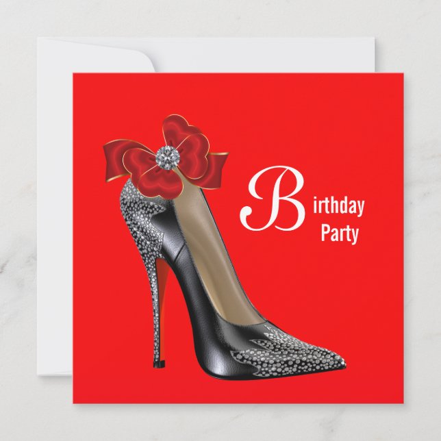 Invitation Carton d'invitation d'anniversaire chaussure à tal (Devant)