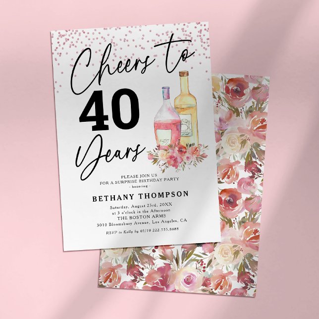 Invitation Carton d'invitation d'anniversaire Cheers to the Y (Créateur téléchargé)