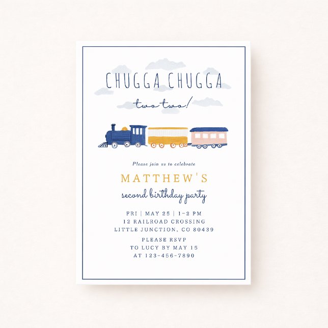 Invitation Carton d'invitation d'anniversaire Chugga Chugga T (Créateur téléchargé)