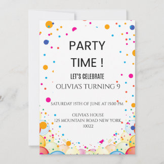 Invitation Carton d'invitation d'anniversaire coloré et modif