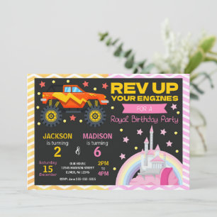 Invitation Carton d'invitation d'anniversaire conjoint camion
