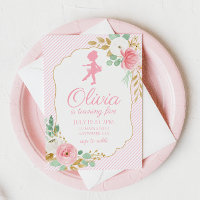 Carton d'invitation d'anniversaire de ballerine fl