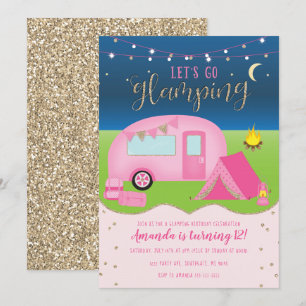 Invitation Carton d'invitation d'anniversaire de camping pour