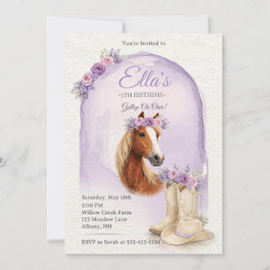 Invitation Carton d'invitation d'anniversaire de cheval flora