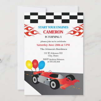 Invitation Carton d'invitation d'anniversaire de damiers et d
