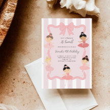 Carton d'invitation d'anniversaire de danseuse de 