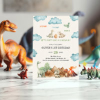 Carton d'invitation d'anniversaire de dinosaure St