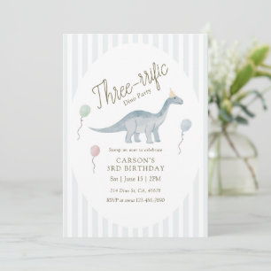 Invitation Carton d'invitation d'anniversaire de dinosaure tr