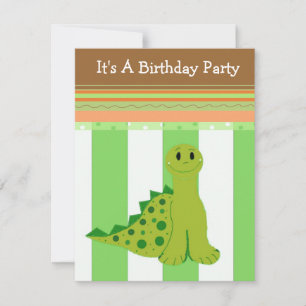 Invitation Carton d'invitation d'anniversaire de dinosaure ve
