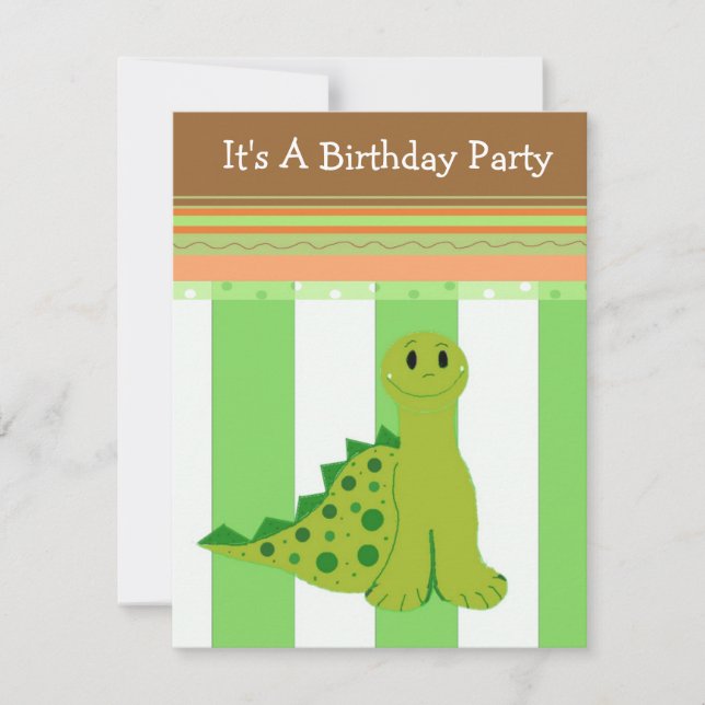 Invitation Carton d'invitation d'anniversaire de dinosaure ve (Devant)