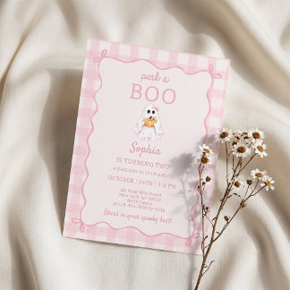 Invitation Carton d'invitation d'anniversaire de fantôme mign