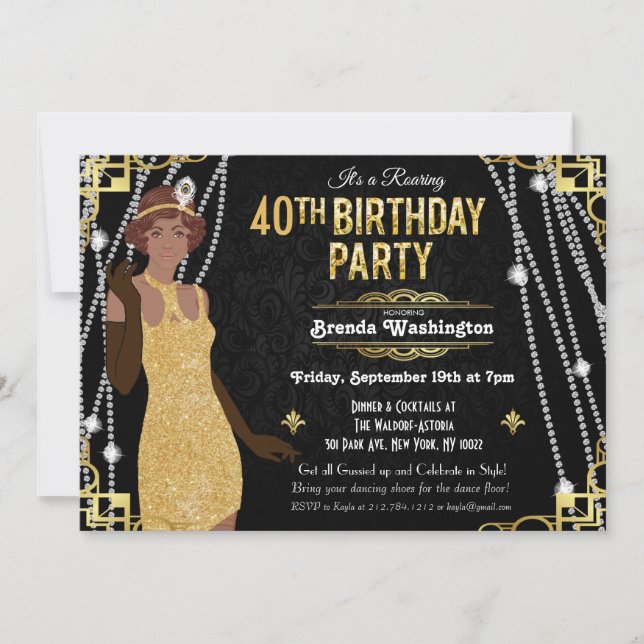 Invitation Carton d'invitation d'anniversaire de fille Africa (Devant)