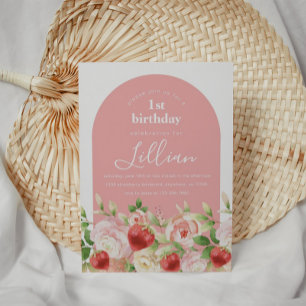 Invitation Carton d'invitation d'anniversaire de fille Fraise