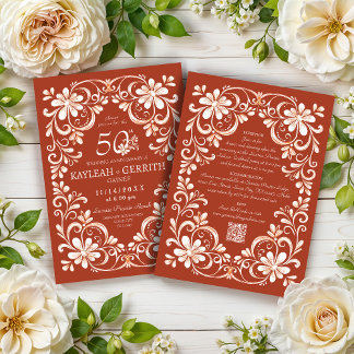 Invitation Carton d'invitation d'anniversaire de mariage QR S