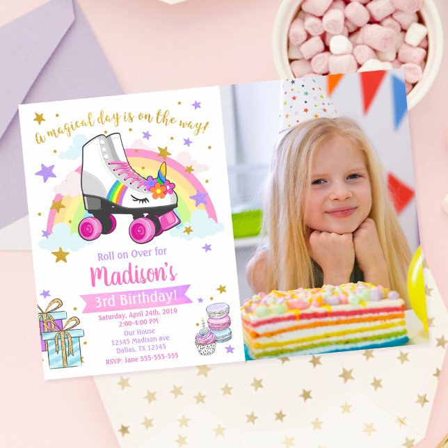 Invitation Carton d'invitation d'anniversaire de patin à roul (Créateur téléchargé)