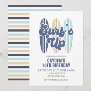 Invitation Carton d'invitation d'anniversaire de plage de pla