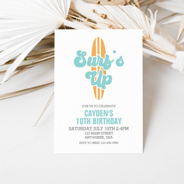Invitation Carton d'invitation d'anniversaire de plage de pla (Créateur téléchargé)