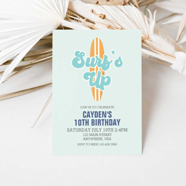 Invitation Carton d'invitation d'anniversaire de plage de pla (Créateur téléchargé)