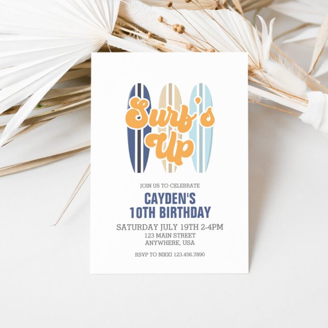 Invitation Carton d'invitation d'anniversaire de plage de pla (Créateur téléchargé)