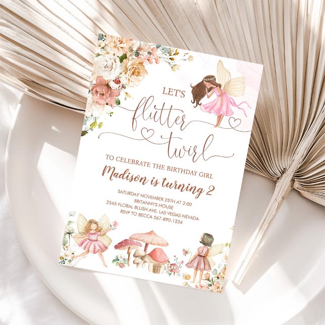 Invitation Carton d'invitation d'anniversaire de princesse fé (Créateur téléchargé)