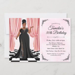 Invitation Carton d'invitation d'anniversaire de robe élégant
