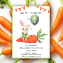 Carton d'invitation d'anniversaire de Some Bunny i